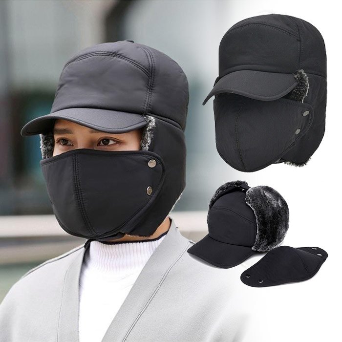 Topla zimska kapa z zavihki za ušesa - Eskimo