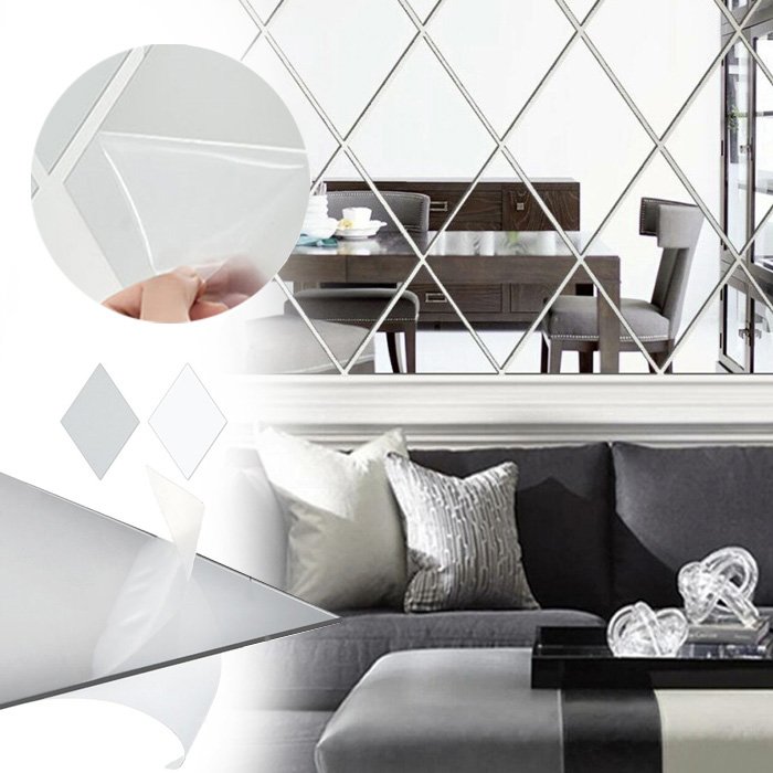 Samolepljive zrcalne stenske nalepke  - Diamondwall