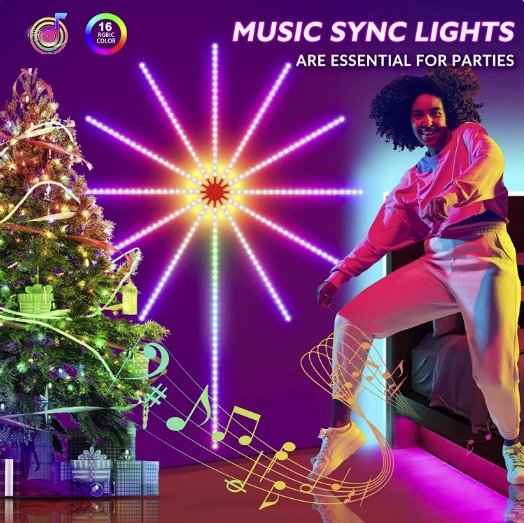 Svetlobne LED luči v barvah ognjemeta - Firework