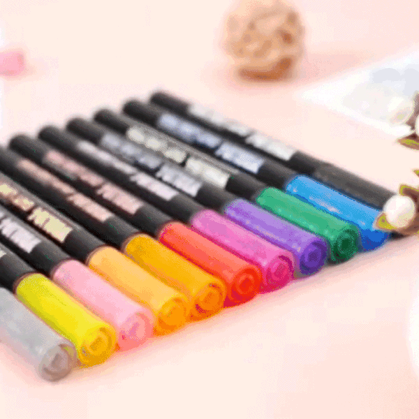 Srebrni markerji z barvno obrobo- 12 kom - Silvermarkers