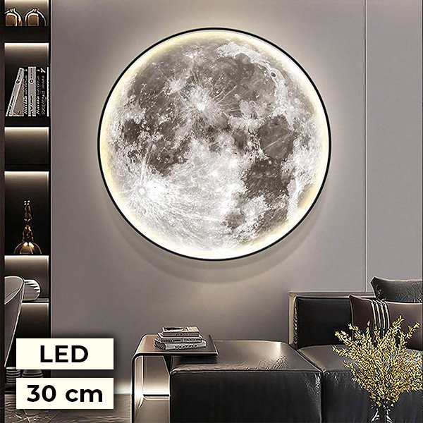 Velika stenska svetilka v obliki lune, 30 cm – Glowmoon